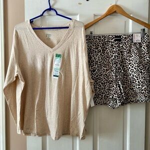 Women Terra & Sky Shirt w Sleep/Lounge Shorts 3X